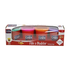 CREA & CIE 4 pots de pâte à modeler couleurs vives^ Modelage Et Moulage