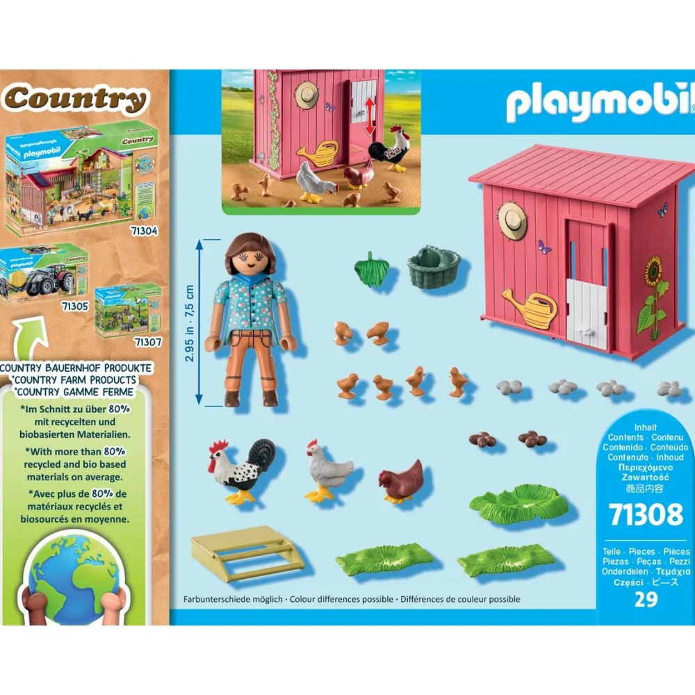 Playmobil Agricultrice et poulailler Country 71308^ La Ferme Et L'Univers Agricole