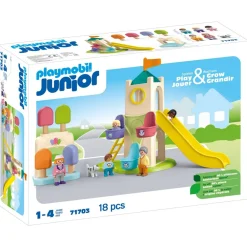 Playmobil Aire de jeu avec toboggan géant Junior 71703^ La Ville, La Police Et Les Secours