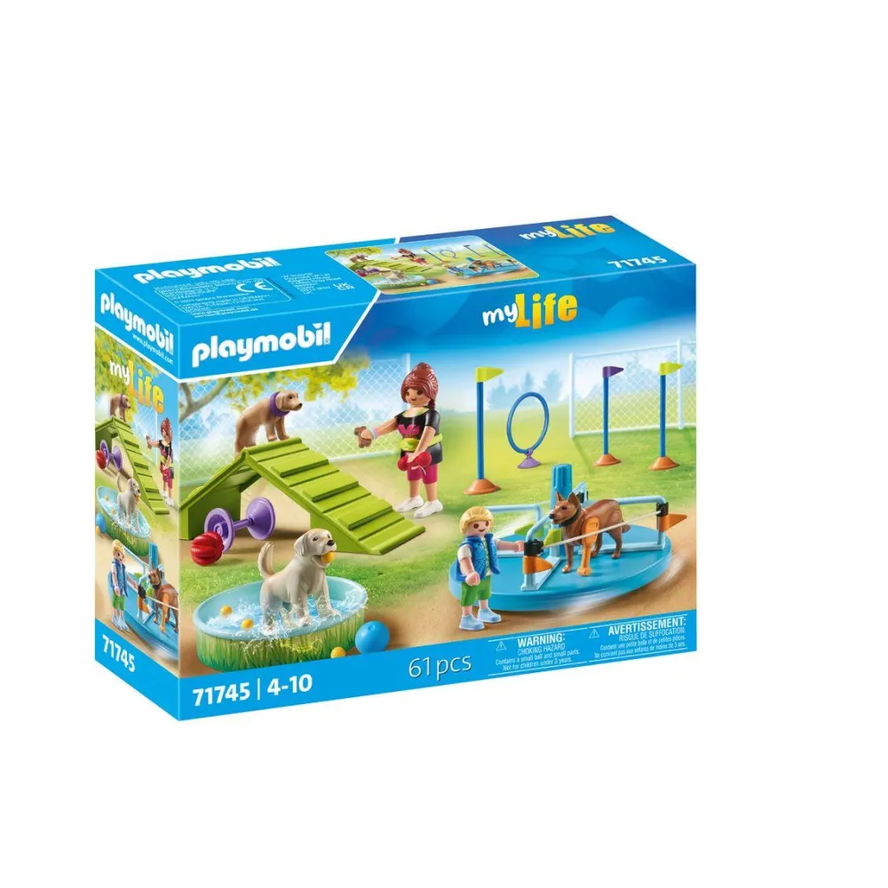 Playmobil Aire de jeux pour chiens et personnages My Life 71745^ Les Animaux