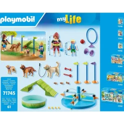 Playmobil Aire de jeux pour chiens et personnages My Life 71745^ Les Animaux