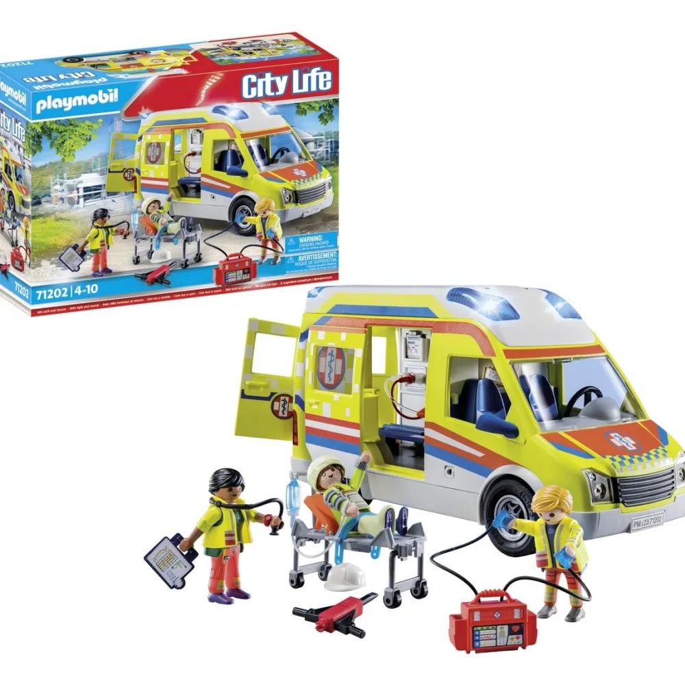 Varta Ambulance avec effets lumineux Playmobil City Life 71202^ La Ville, La Police Et Les Secours