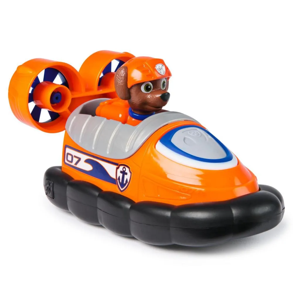 Spin Master Aéroglisseur Zuma - Véhicule 15 cm et figurine La Pat Patrouille^ Les Héros Et Personnages