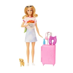 Mattel Barbie - Coffret poupée Malibu en Voyage^ Poupées Mannequins