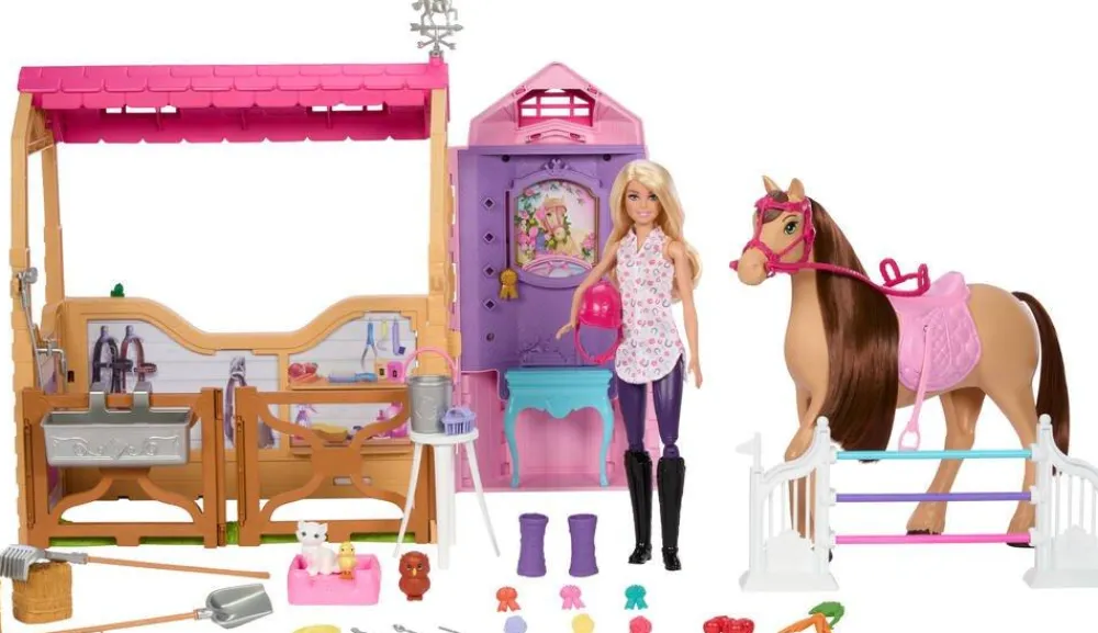 Mattel Barbie Ecurie de rêve avec accessoires^ Poupées Mannequins