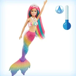 Mattel Barbie sirène magique arc-en-ciel^ Poupées Mannequins
