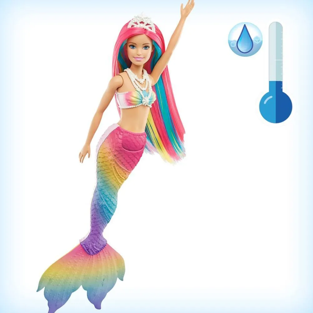 Mattel Barbie sirène magique arc-en-ciel^ Poupées Mannequins