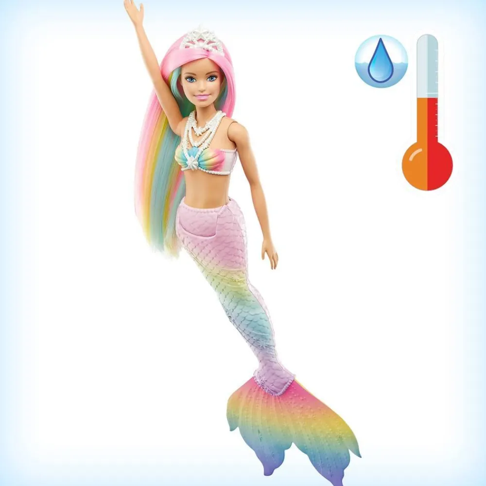 Mattel Barbie sirène magique arc-en-ciel^ Poupées Mannequins