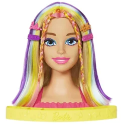 Mattel Barbie Ultra chevelure - Tête à coiffer blonde mèches arc-en-ciel^ Maquillage Et Beauté