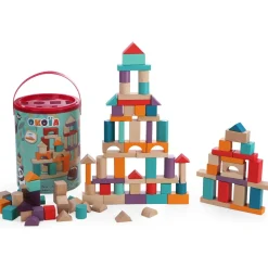 Okou00efa Baril Blocs de construction 100 pièces^ Jeux De Construction En Bois