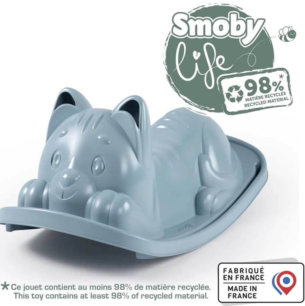 Smoby Bascule chat bleu - Life^ Maisons, Toboggans Et Jeux D'Extérieur