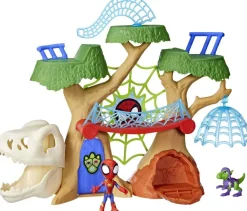 Hasbro Base forestière Dino-Webs Spidey et ses Amis Extraordinaires^ Les Figurines Interactives Et À Fonction
