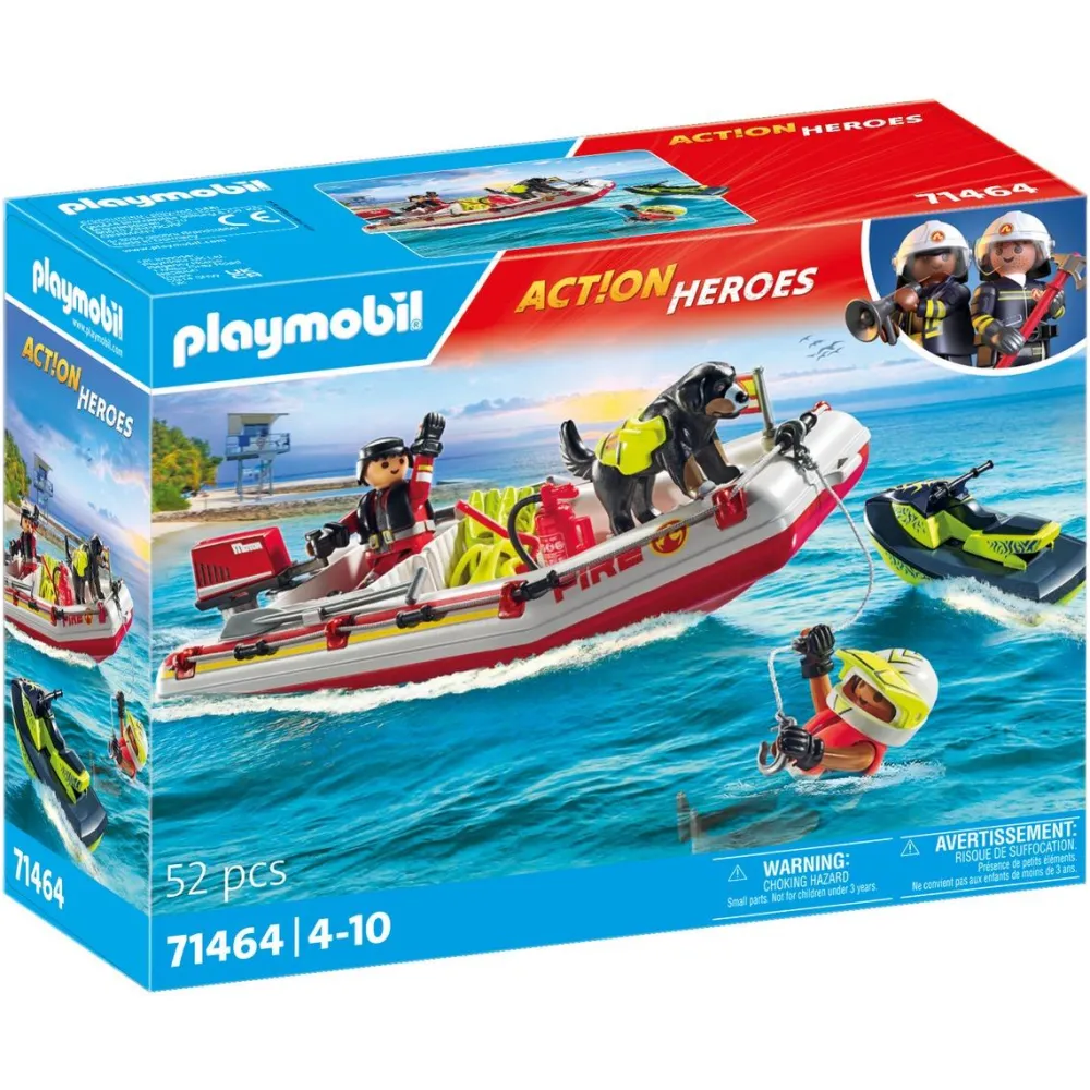 Playmobil Bateau de pompier et scooter des mers Action heroes 71464^ La Ville, La Police Et Les Secours