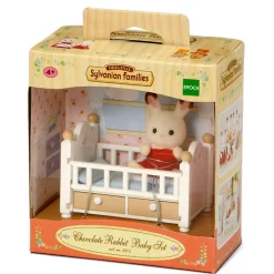 Sylvanian Families Bébé Lapin chocolat et son lit – 2205^ Mini-Univers