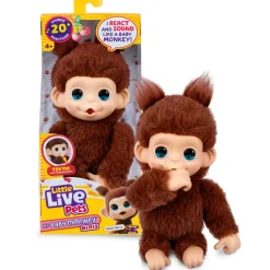 Moose Bébé singe marron intéractif - Little live Pets^ Peluches Électroniques Interactives