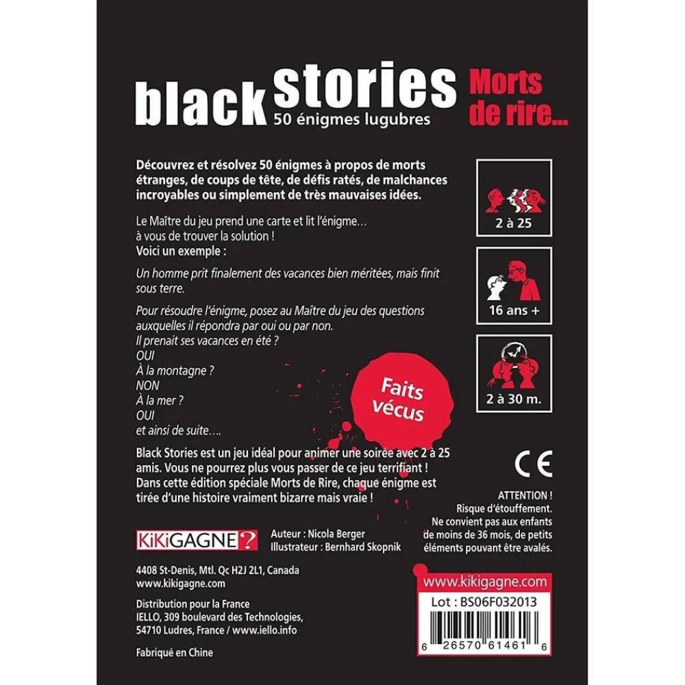 Iello Black Stories : Morts de rire^ Jeux De Stratégie Et De Réflexion