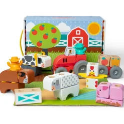 Melissa & Doug Blockables 56 pièces La Ferme^ Jeux De Construction En Bois
