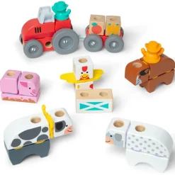 Melissa & Doug Blockables 56 pièces La Ferme^ Jeux De Construction En Bois