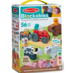 Melissa & Doug Blockables 56 pièces La Ferme^ Jeux De Construction En Bois