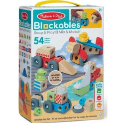 Melissa & Doug Blockables 54 pièces Les véhicules -^ Jeux De Construction En Bois