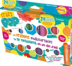 Best of TV Boite de 24 crayons peinture couleur vive Crazy Pop^ Peinture