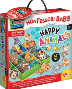 Lisciani Giochi Boîte Montessori Baby Avec 67 Pièces Et Compartiments^ Apprentissage Des Animaux Et De La Nature