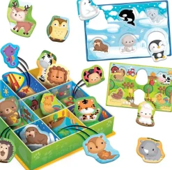 Lisciani Giochi Boîte Montessori Baby Avec 67 Pièces Et Compartiments^ Apprentissage Des Animaux Et De La Nature