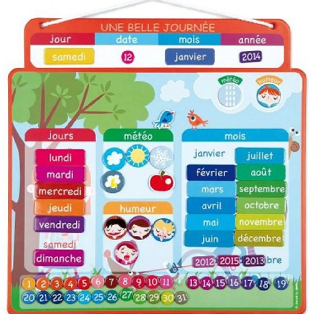 Janod Calendrier magnétique^ Apprentissage Du Temps Et De La Saisonnalité