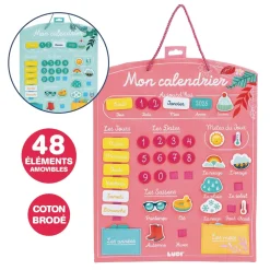 Ludi Calendrier mural rose^ Apprentissage Du Temps Et De La Saisonnalité