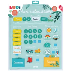 Ludi Calendrier mural turquoise^ Apprentissage Du Temps Et De La Saisonnalité