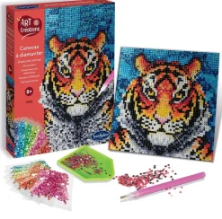 Sentosphu00e8re Caneva à diamanter tigre - Art et Créations^ Sables, Paillettes Et Mosaïques