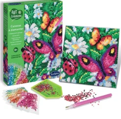 Sentosphu00e8re Canevas à diamanter papillon et marguerites - Art et créations^ Sables, Paillettes Et Mosaïques