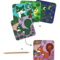 Djeco Cartes À Gratter - Petites Bêtes De^ Sables, Paillettes Et Mosaïques