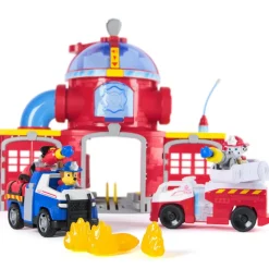 Varta Caserne de pompiers Pat Patrouille et 2 véhicules fire rescue^ Garages Et Tapis