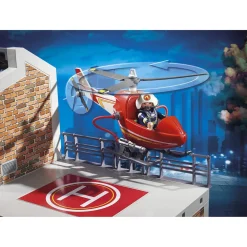 Varta Caserne pompier et hélicoptère Playmobil City Action 9462^ La Ville, La Police Et Les Secours