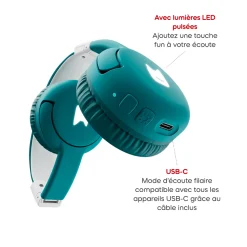 tonies Casque Bluetooth Vert Océan^ Karaoké, Lecteurs Cd Et Mp3 Et Casques