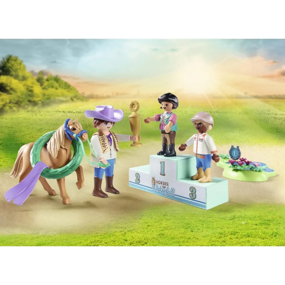 Playmobil Cavaliers poneys et saut d'obstacles Horses of Waterfall 71495^ Les Animaux