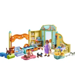 Playmobil Centre de soin : 8 chiens et soigneur My Life 71743^ Les Animaux