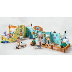 Playmobil Centre de soin : 8 chiens et soigneur My Life 71743^ Les Animaux