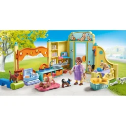 Playmobil Centre de soin : 8 chiens et soigneur My Life 71743^ Les Animaux
