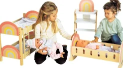 Cerise & Capucine Chaise haute en bois^ Mobilier Pour Poupons