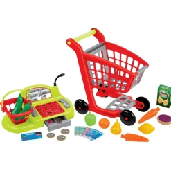 Ecoiffier Chariot de supermarché pour enfants, caisse enregistreuse et accessoires^ Jeux De Marchands