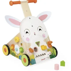 Janod Chariot pousseur activité Lapin^ Trotteurs, Pousseurs, Porteurs Et Bascules
