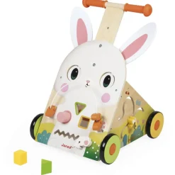 Janod Chariot pousseur activité Lapin^ Trotteurs, Pousseurs, Porteurs Et Bascules