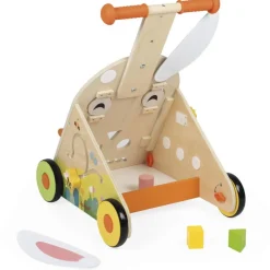 Janod Chariot pousseur activité Lapin^ Trotteurs, Pousseurs, Porteurs Et Bascules
