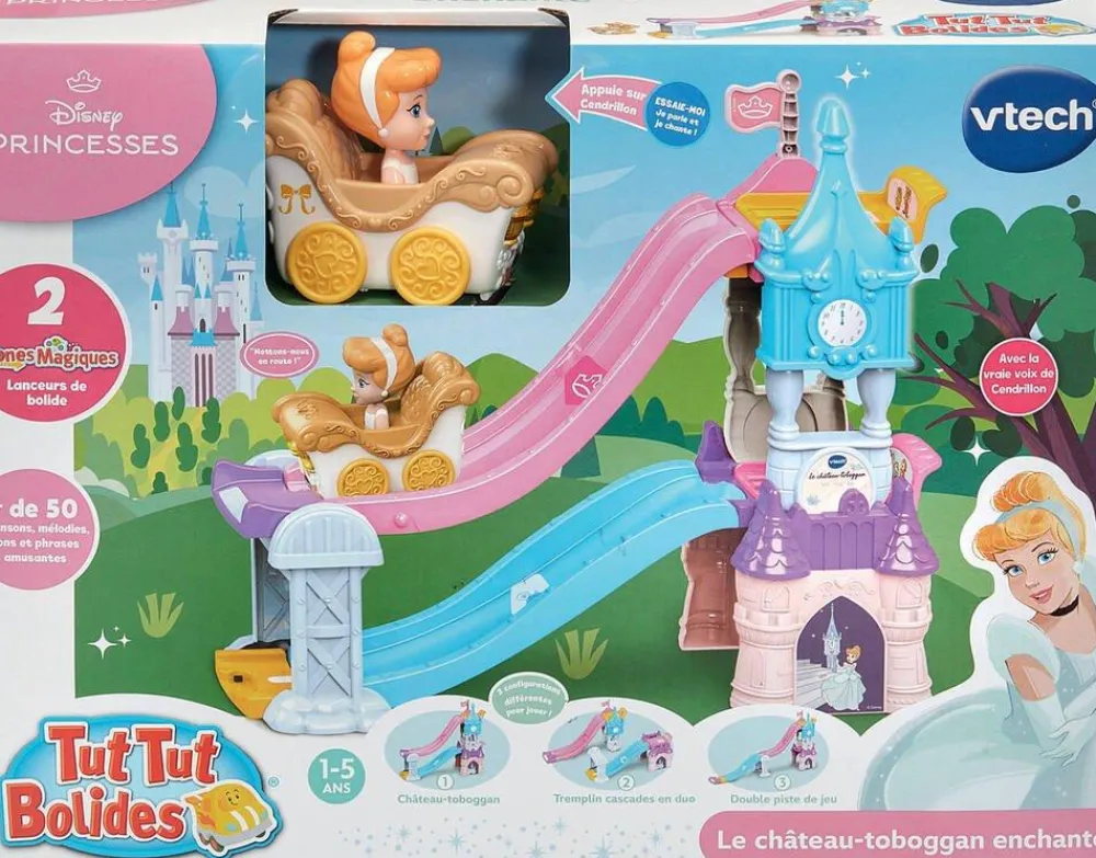 VTech Chateau Toboggan enchanté Tut Tut Bolides Disney Princesse^ Garages Et Tapis