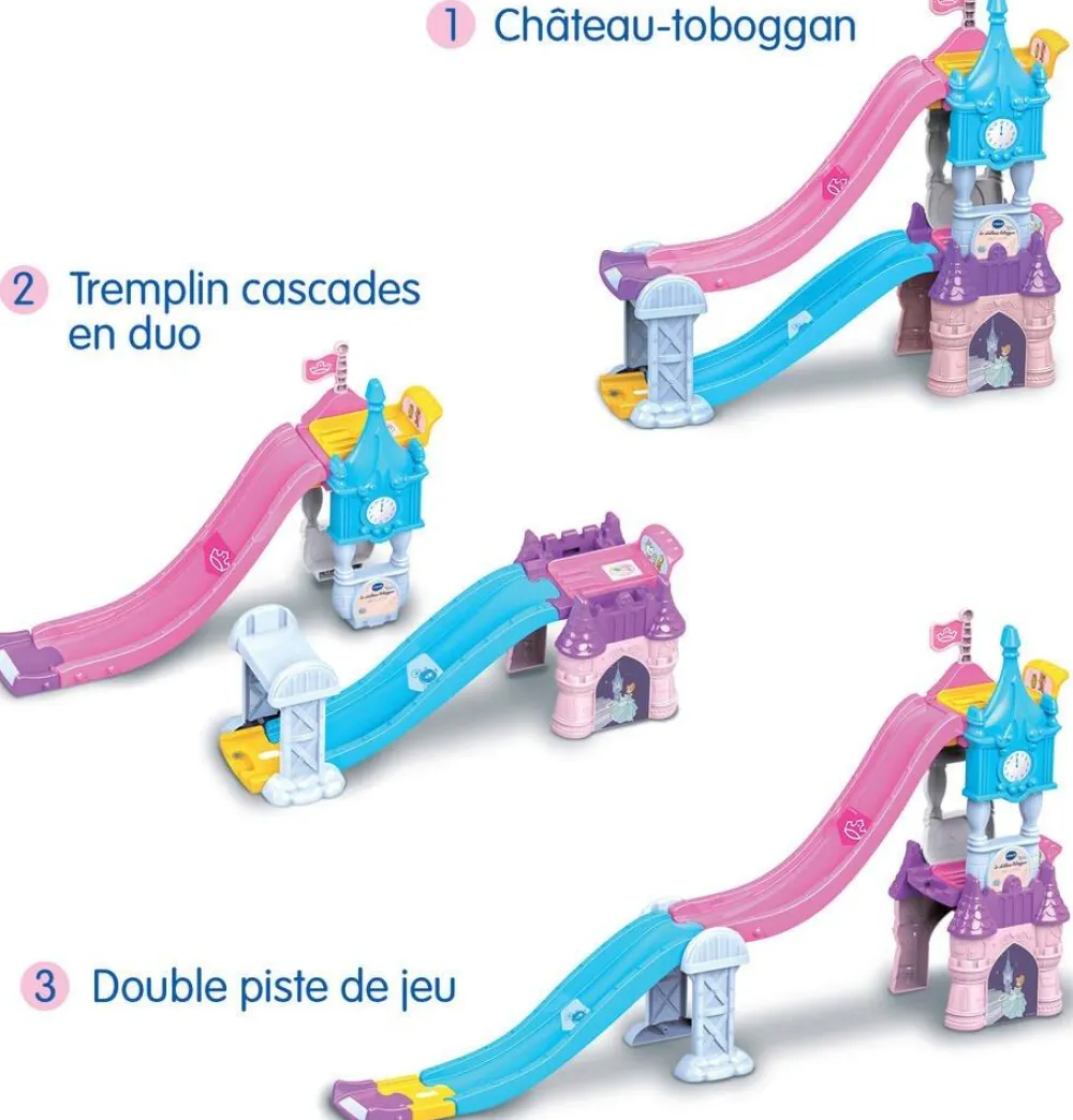 VTech Chateau Toboggan enchanté Tut Tut Bolides Disney Princesse^ Garages Et Tapis