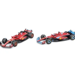 Bburago Coffret 1/43 2 voitures de courses F1 Scuderia Ferrari 2024^ Modèles Réduits