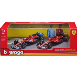 Bburago Coffret 1/43 2 voitures de courses F1 Scuderia Ferrari 2024^ Modèles Réduits