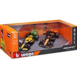 Bburago Coffret 1/43 2 voitures de course F1 Mac Laren 2024^ Modèles Réduits